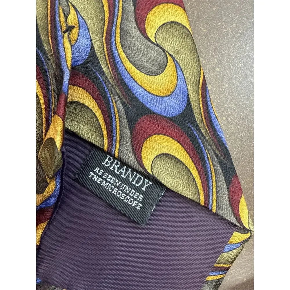 Cocktail Collection Men’s Silk Neck Tie Brandy As Seen Under Microscope 4”x 58”